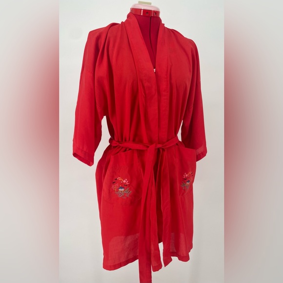Vintage | Intimates & Sleepwear | Vintage Red Chinese Embroidered ...